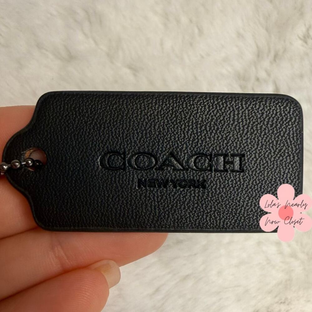 2” COACH Black Fob Bag Charm Hang tag Hangtag